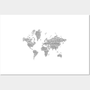 Black Lives Matter World Map Typography - White Posters and Art